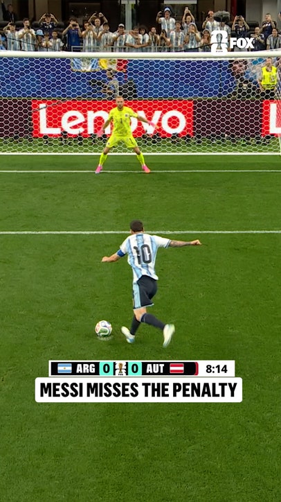 With a chance to become the all-time leading goalscorer in Men’s FIFA World Cup history, Messi misses the penalty wide