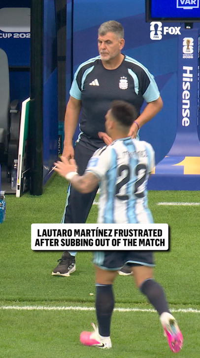 Lautaro Martínez appeared to be frustrated after coming off in the second half