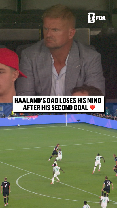 Alf-Inge Haaland was HYPE seeing his son score his second of the game