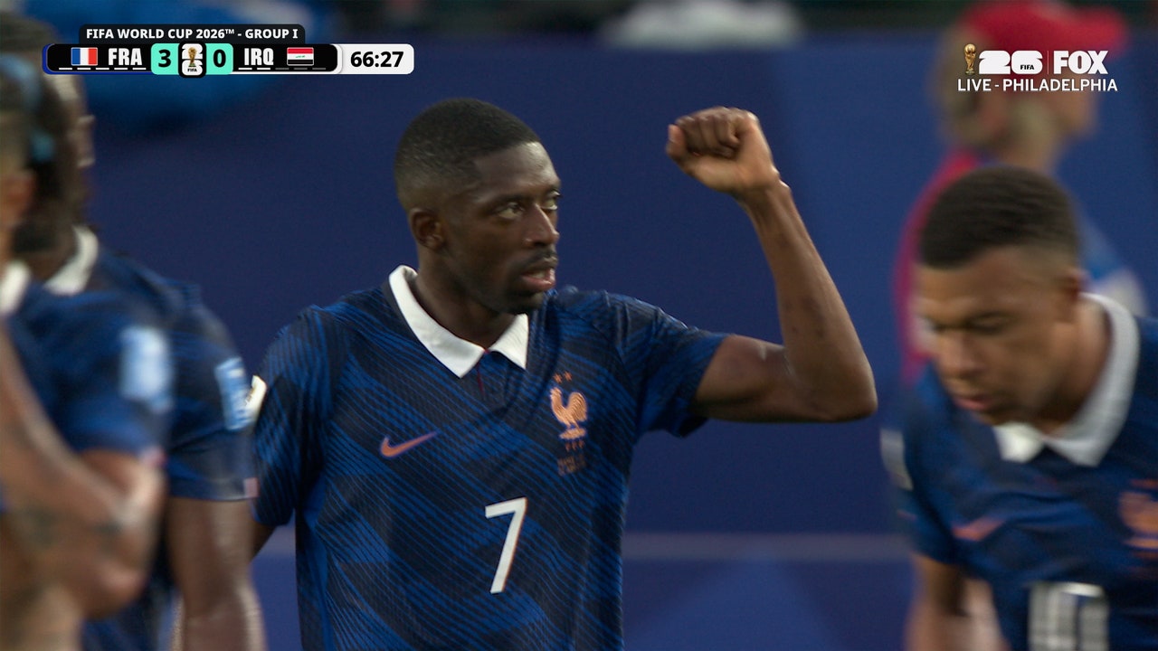 Ousmane Dembélé extends France's lead vs Iraq with his first goal of 2026 FIFA World Cup™