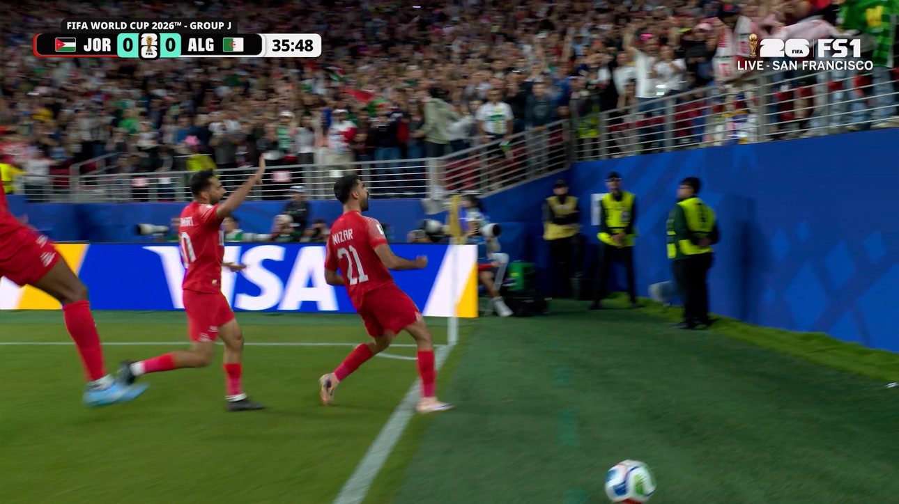 Nizar Al-Rashdan scores goal to give Jordan a lead over Algeria | 2026 FIFA World Cup™