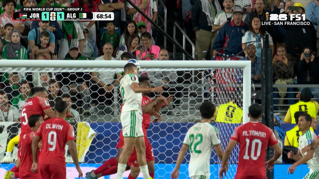 Nadhir Benbouali scores to bring Algeria level with Jordan | 2026 FIFA World Cup™