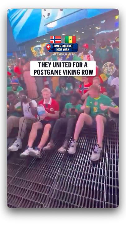 Even the Senegal fans had to join the postgame Viking Row  (via X/Nedu_brazil01)