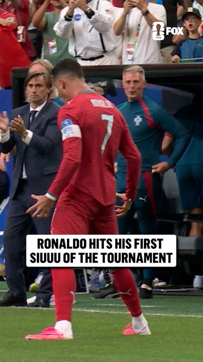 SIIIUUUUUU 🇵🇹 Relief for Cristiano Ronaldo as he hits his signature celebration for the first time at the 2026 FIFA World Cup