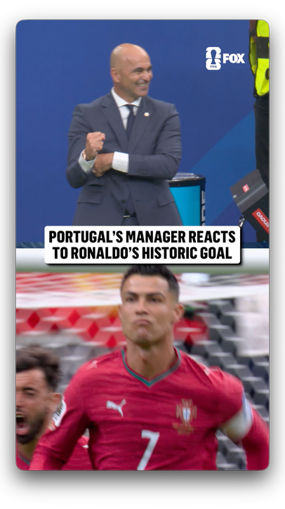 Roberto Martínez celebrates Ronaldo's first goal of the 2026 FIFA World Cup 🇵🇹