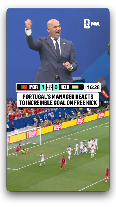 Roberto Martínez was loving his team's early 2-0 lead over Uzbekistan 🇵🇹