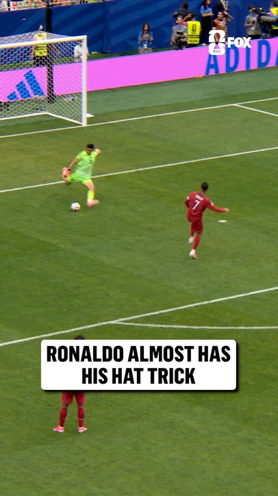 Ronaldo was this close to securing the hat trick 👀