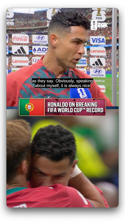 🇵🇹 @cristiano shares what it means to be the only player to have scored in 6 FIFA World Cups