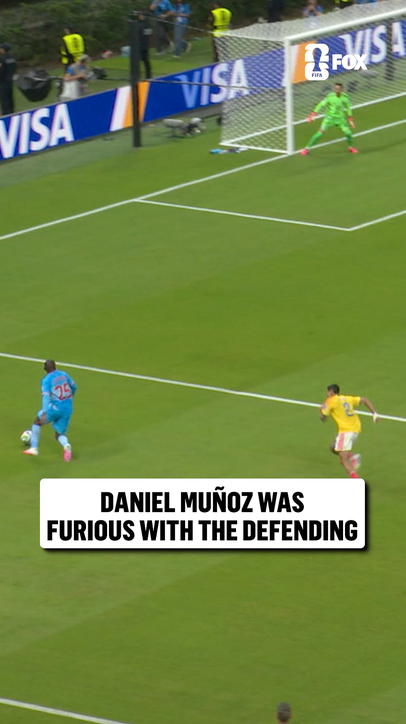 Daniel Muñoz appeared frustrated with Colombia's back line