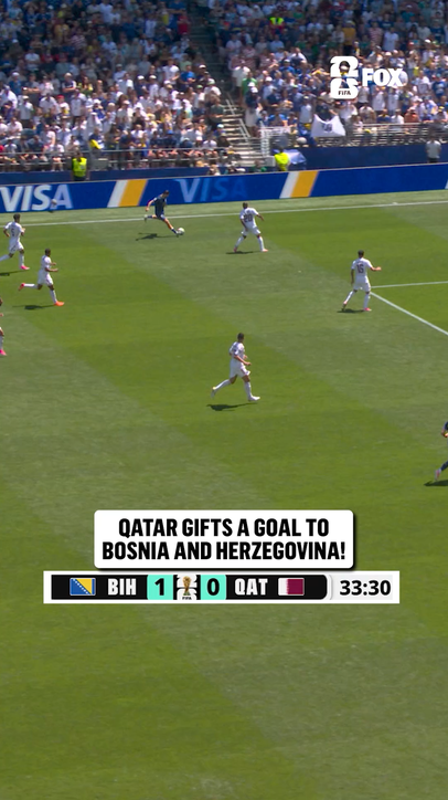 Edin Džeko with the volley to force the Qatar OWN GOAL