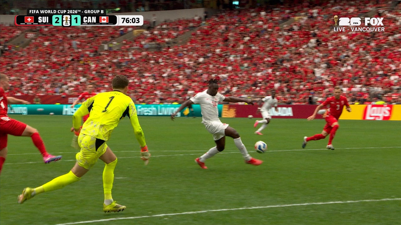 Promise David capitalizes on cross for Canada goal against Switzerland | 2026 FIFA World Cup™