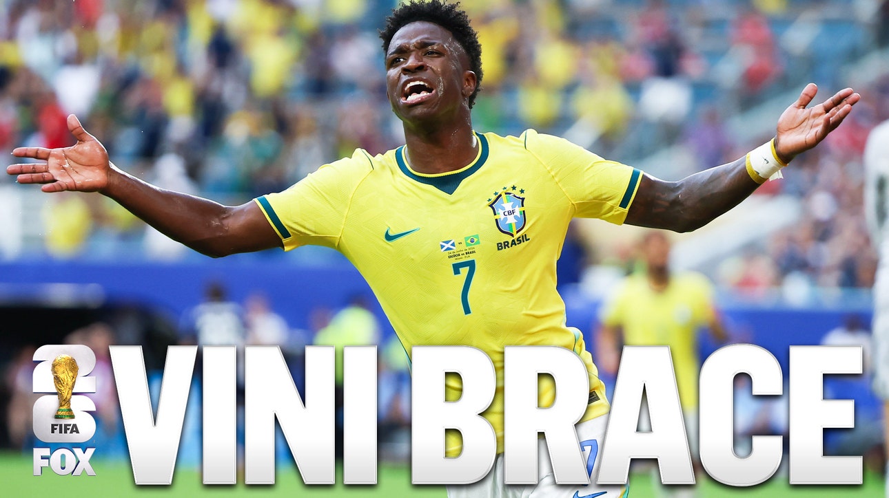 Brazil's Vinícius Júnior scores TWICE before the break against Scotland | 2026 FIFA World Cup™