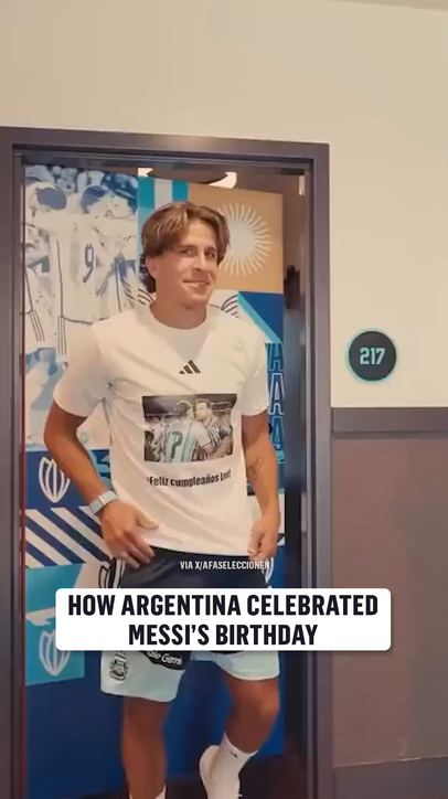 Argentina wore Messi T-shirts for his 39th birthday 🇦🇷