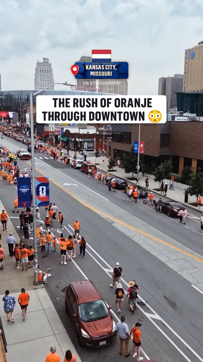 A MASSIVE rush of Dutch fans in Kansas City ahead of facing Tunisia