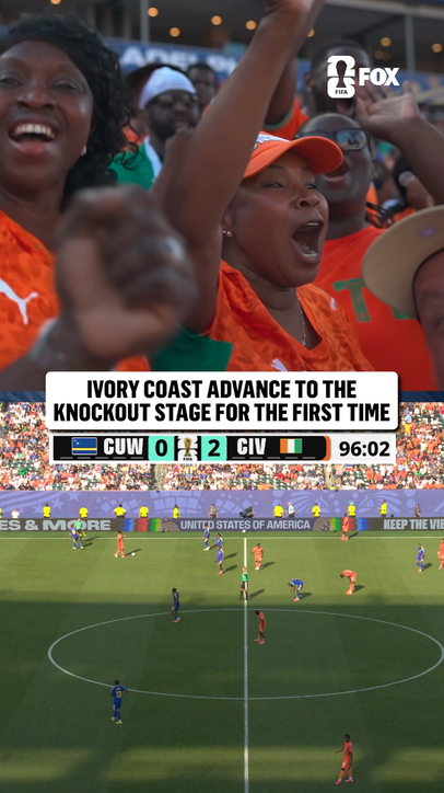 Ivory Coast celebrates earning its first-ever knockout stage appearance at the FIFA World Cup 🇨🇮