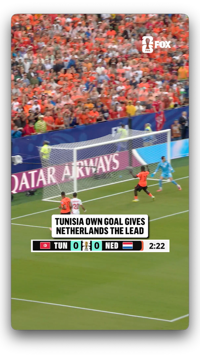 It's a Tunisian OWN GOAL and Netherlands is on the board first 🇳🇱