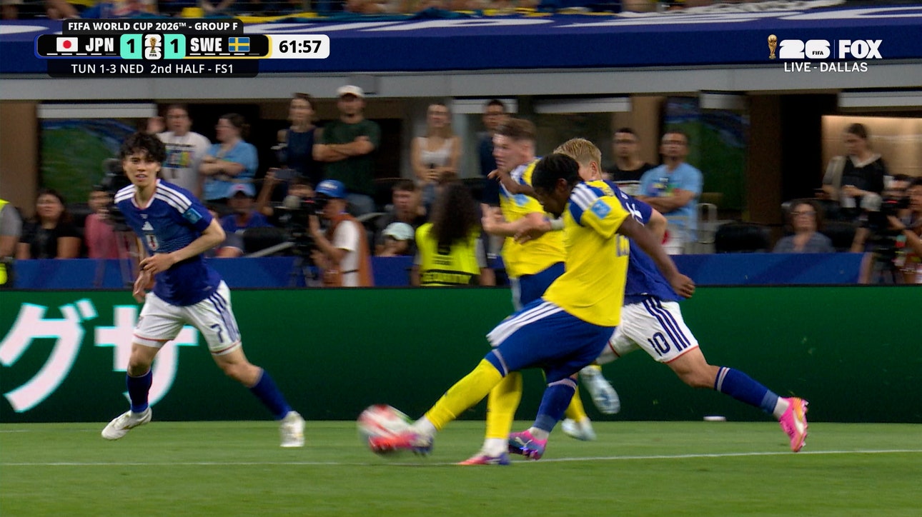 Sweden's Anthony Elanga puts away long-range equalizer against Japan | 2026 FIFA World Cup™