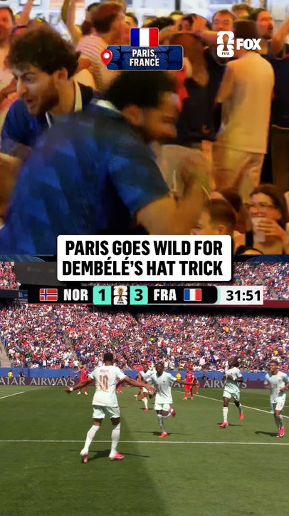 Fans in Paris were in disbelief after Dembélé got his hat trick in 32 minutes 😱