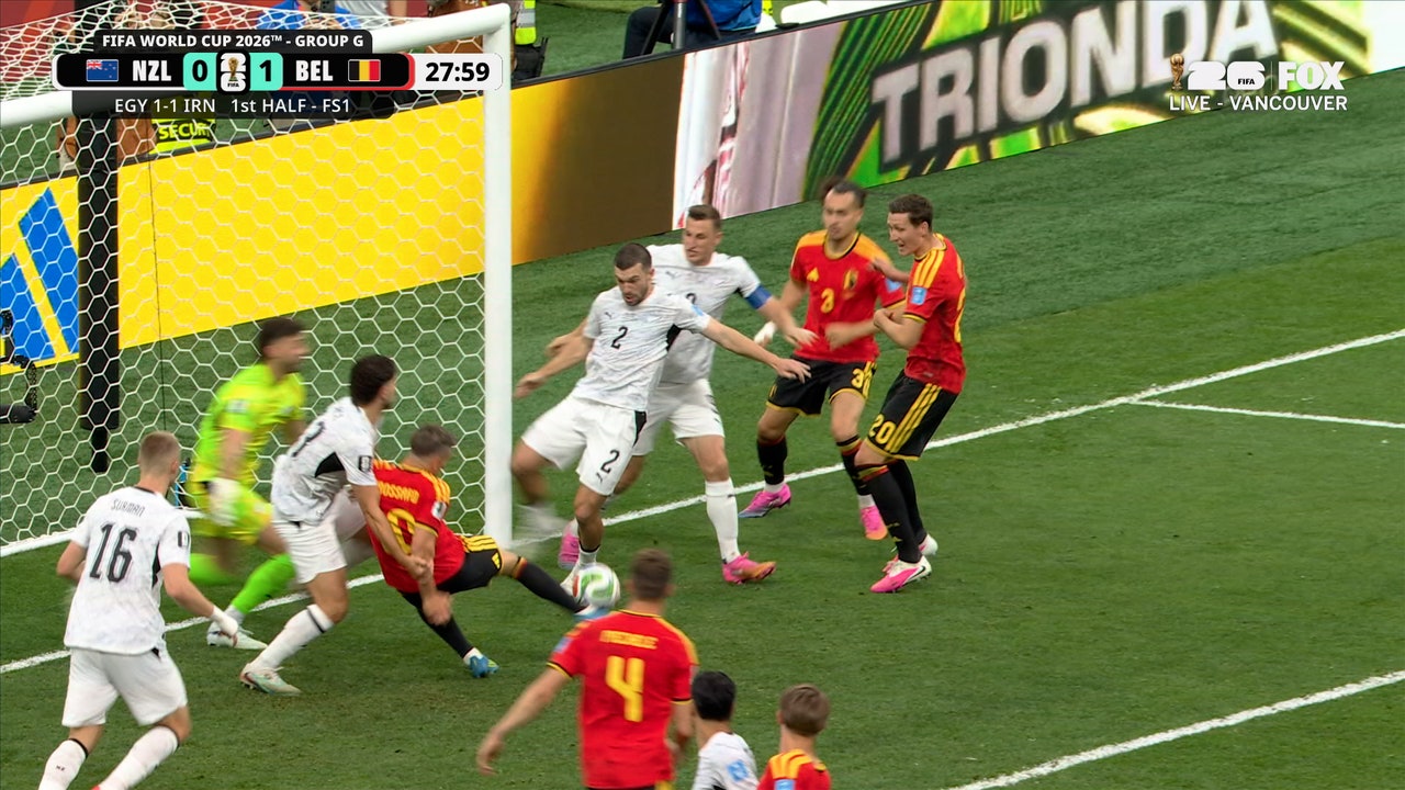 Leandro Trossard pounces on loose ball to put Belgium ahead of New Zealand | 2026 FIFA World Cup™
