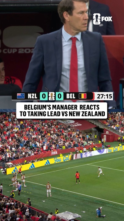 Belgium manager Rudi Garcia with the calm celebration after his team took the lead