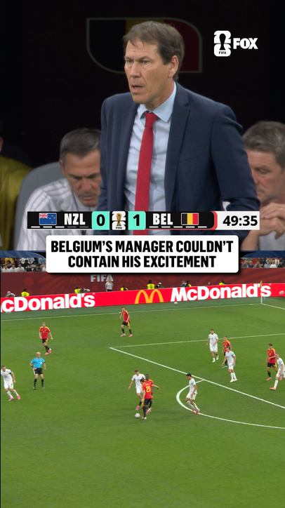 Belgium manager Rudi Garcia was HYPED after Trossard's brace 🗣️