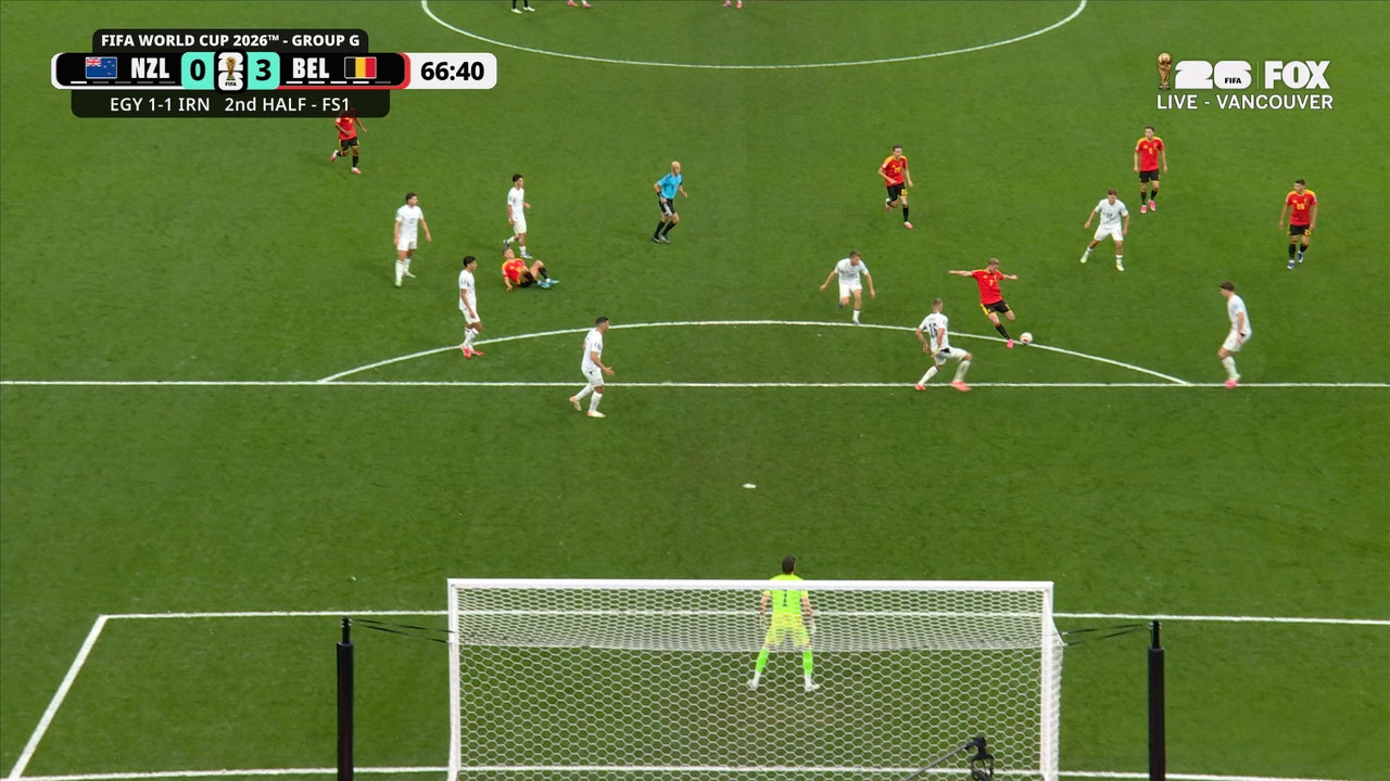 Kevin De Bruyne scores from distance to extend Belgium's lead over New Zealand | 2026 FIFA World Cup™