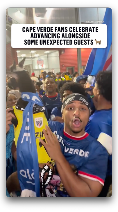Cape Verde fans are not the only ones wearing Vozinha jerseys as they head to the Round of 32 🇨🇻 🐐 (Via IG/cheeseaholic)