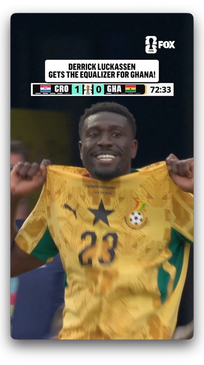After VAR review, the goal is GIVEN 🇬🇭  Ghana levels the game against Croatia!