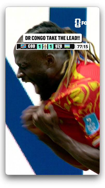 WHAT SCENES FOR DR CONGO 🇨🇩 They take the lead over Uzbekistan in the 78th minute!
