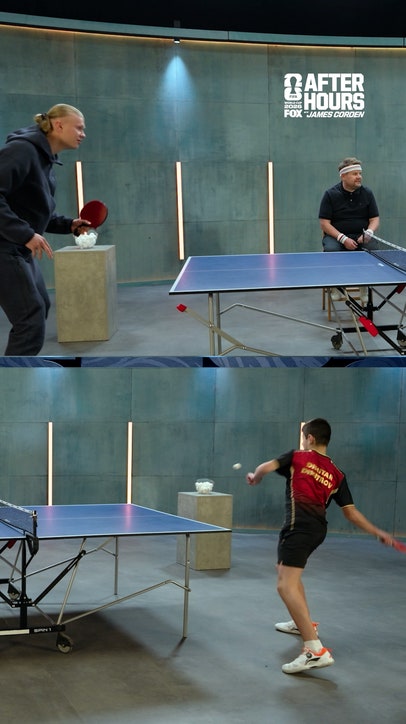 It takes a ringer to beat Erling at ping pong 🏓