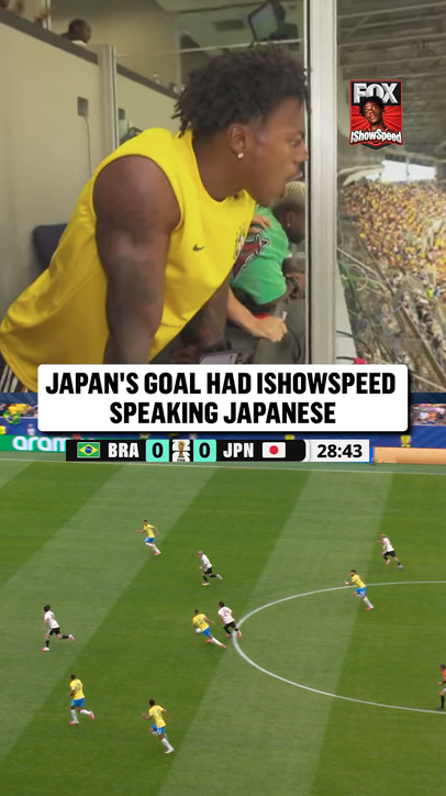 @Ishowspeedsui forgot English after Japan took the lead over Brazil 🇯🇵