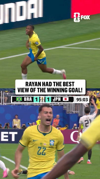 Rayan made sure to get a good view of Brazil's game-winning goal