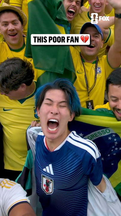 The interaction between this Japan and Brazil fan after the match