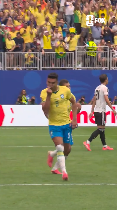 Casemiro with a HUGE goal in Brazil's FIFA World Cup campaign 🇧🇷