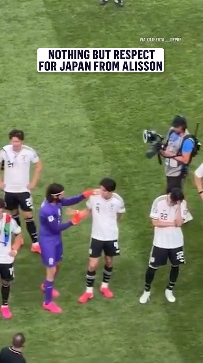 A classy gesture from Alisson after the final whistle