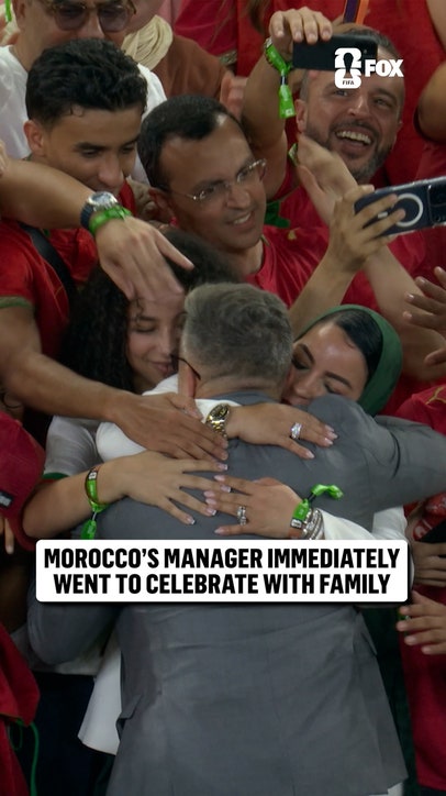 Mohamed Ouahbi found his family in the stands right after Morocco won in penalties ❤️