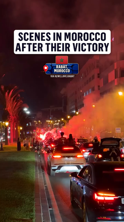 The streets are FILLED after Morocco's knockout stage win