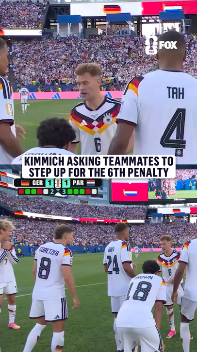 After Joshua Kimmich looked for a teammate to take the 6th penalty for Germany, Jonathan Tah took the first penalty of his professional career.