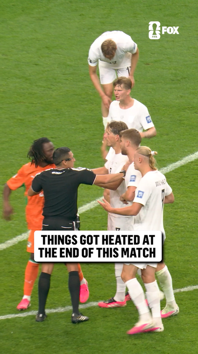 Things got chippy between Ivory Coast and Norway at the end of the game