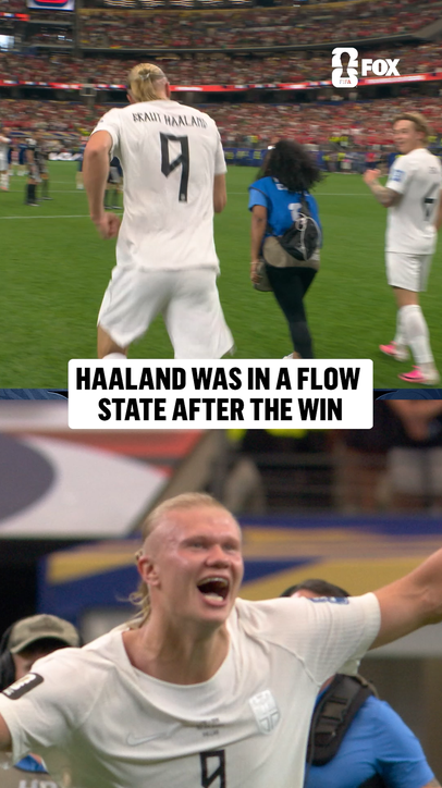 Great vibes from Haaland after advancing to the Round of 16 🇳🇴