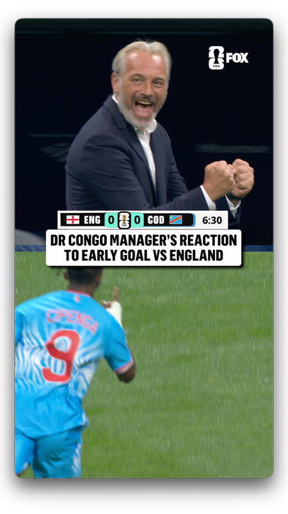 A sly smile from Sébastien Desabre after DR Congo took the lead over England 🇨🇩