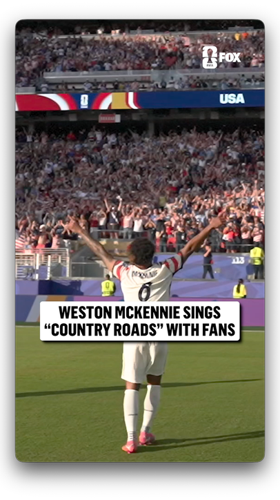 Weston McKennie takes it all in as "Take Me Home, Country Roads" rings out in San Francisco Bay Area Stadium 🇺🇸