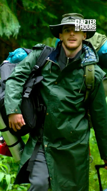 James Corden found the perfect use for a world-class athlete: carrying all his stuff.