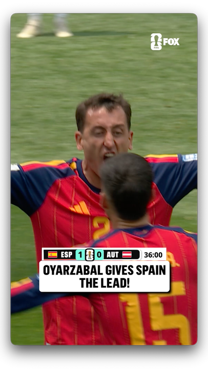 SPAIN TAKES THE LEAD OVER AUSTRIA IN LA 🇪🇸 Cucurella with the lovely assist to Oyarzabal!
