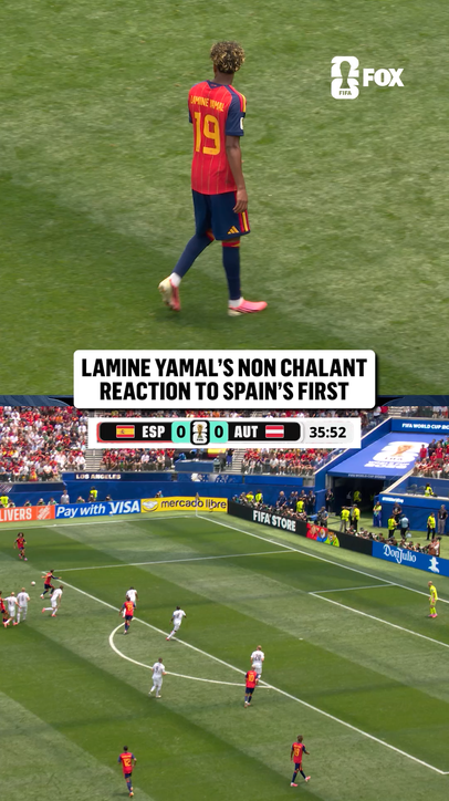 Lamine Yamal with a limited reaction to Oyarzabal's goal 🇪🇸