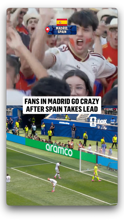 Fans in Madrid were loving the Oyarzabal goal to put La Roja ahead 🗣️