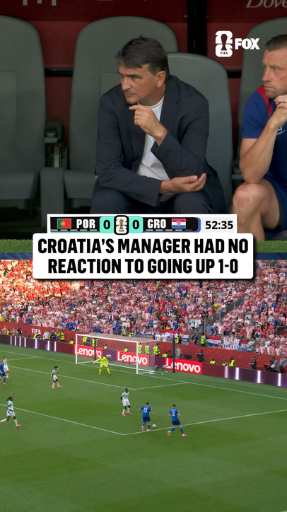 Zlatko Dalić staying calm after Croatia goes in front first over Portugal 🇭🇷