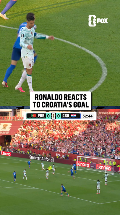 Ronaldo looks on as Croatia takes a 1-0 lead over Portugal
