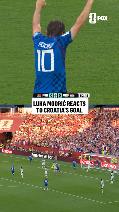 Luka Modrić loved that goal from Perišić to give Croatia the lead 🇭🇷