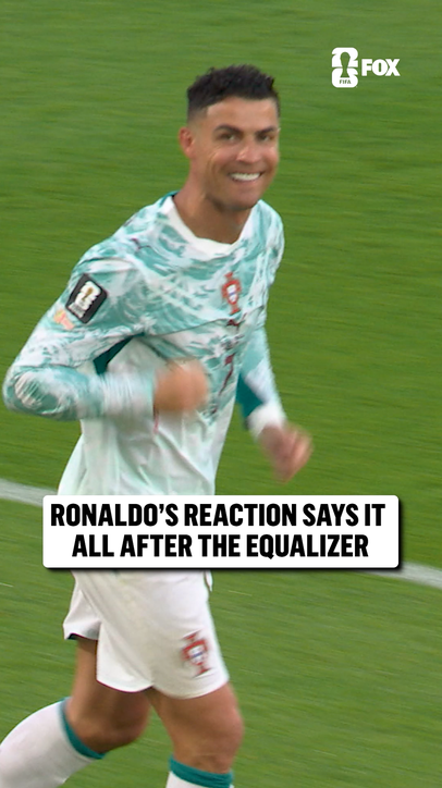 A moment of relief as Ronaldo scores his first-ever Knockout Stage goal in the FIFA World Cup 🇵🇹